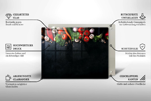 Placă protecție plita Legume colorate