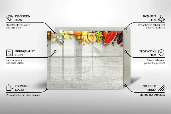 Placă protecție plita Fructe pe scânduri