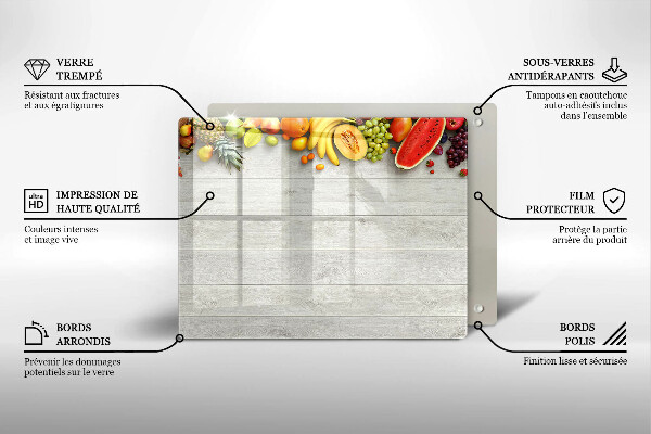 Placă protecție plita Fructe pe scânduri