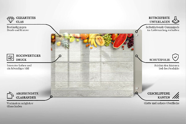 Placă protecție plita Fructe pe scânduri