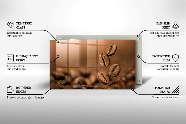 Placă protecție plita Boabe de cafea