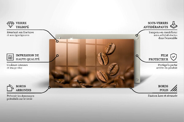 Placă protecție plita Boabe de cafea