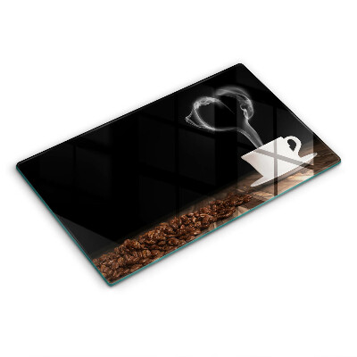 Placă sticla protectie aragaz Inimă de ceașcă de cafea