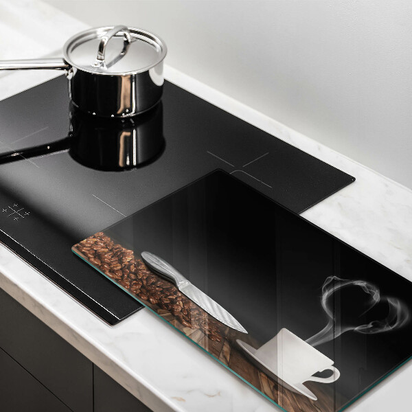 Placă sticla protectie aragaz Inimă de ceașcă de cafea