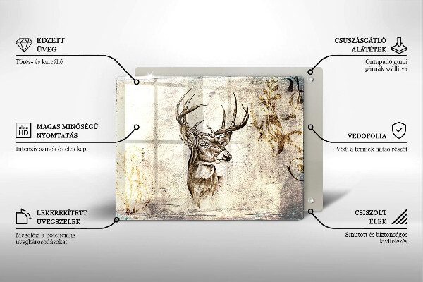 Placă sticla protectie aragaz Ilustrație de animale de cerb