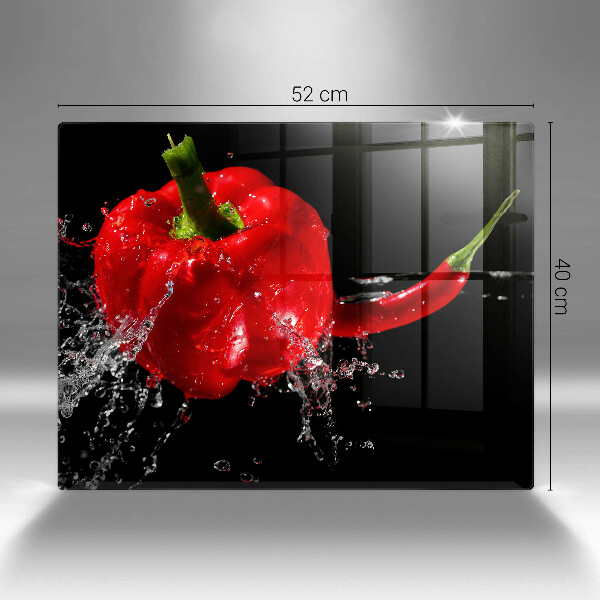 Placă sticla protectie aragaz Ardei roșii în apă