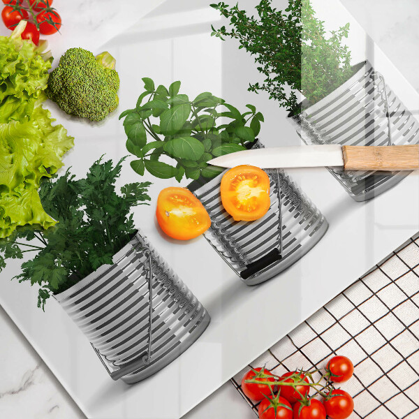 Placă sticla protectie aragaz Ghivece cu plante medicinale