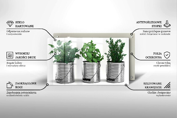 Placă sticla protectie aragaz Ghivece cu plante medicinale
