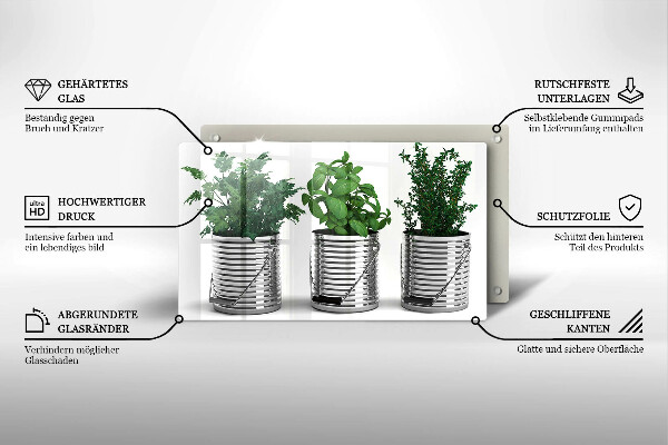 Placă sticla protectie aragaz Ghivece cu plante medicinale