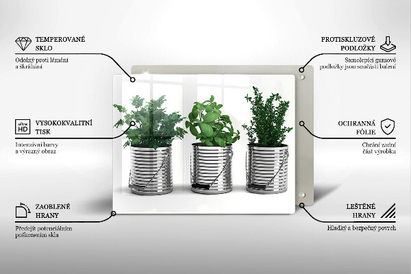 Placă sticla protectie aragaz Ghivece cu plante medicinale