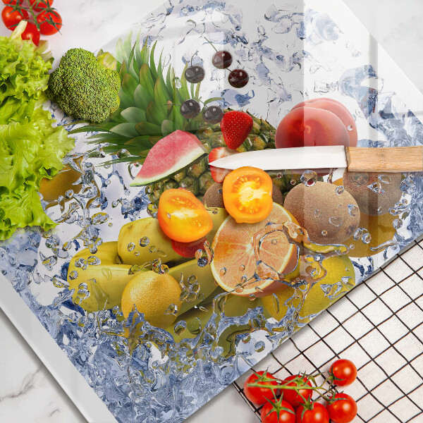 Placă sticla protectie aragaz Fructe suculente și apă