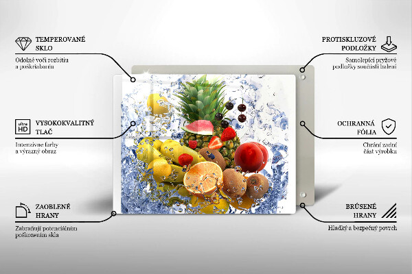 Placă sticla protectie aragaz Fructe suculente și apă