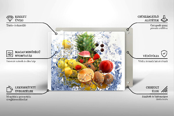 Placă sticla protectie aragaz Fructe suculente și apă