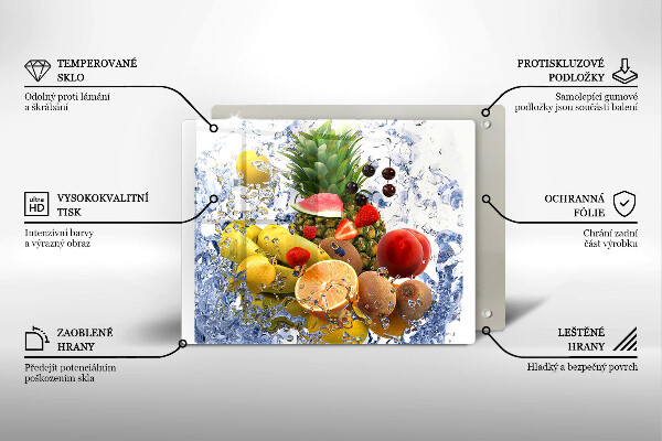 Placă sticla protectie aragaz Fructe suculente și apă