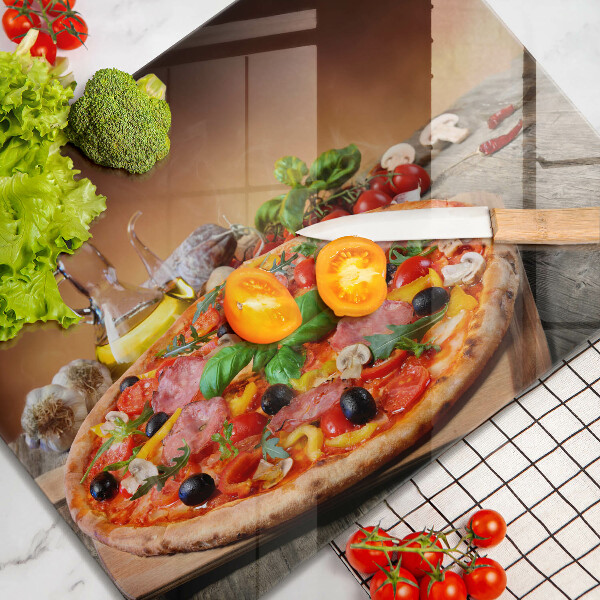 Placă sticla protectie aragaz Pizza italiană
