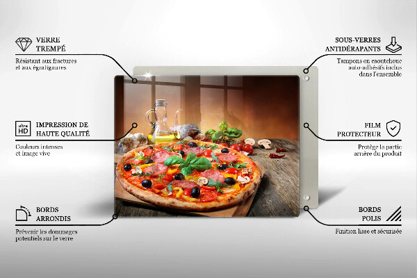 Placă sticla protectie aragaz Pizza italiană