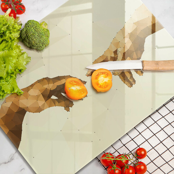 Placă sticla protectie aragaz Crearea mâinilor lui adam