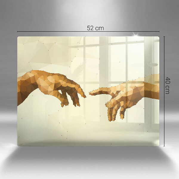 Placă sticla protectie aragaz Crearea mâinilor lui adam