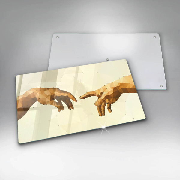 Placă sticla protectie aragaz Crearea mâinilor lui adam