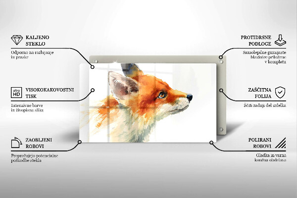 Placă protecție plita Vulpe pictată