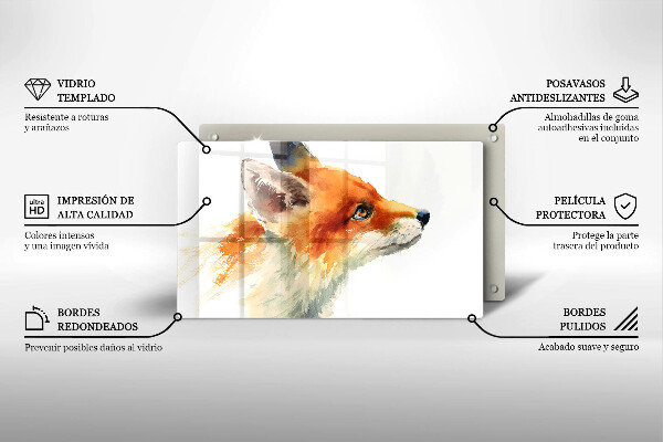 Placă protecție plita Vulpe pictată