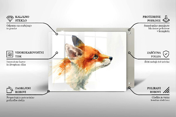 Placă protecție plita Vulpe pictată