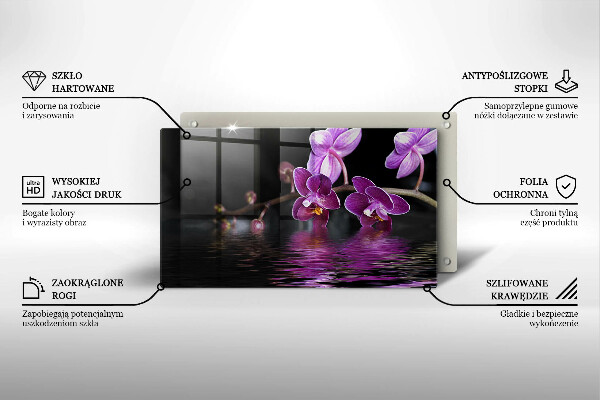 Placă sticla protectie aragaz Apa zen de orhidee