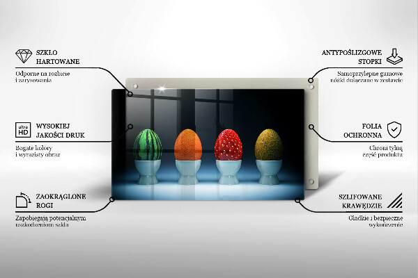 Placă sticla protectie aragaz Ouă de fructe abstracte