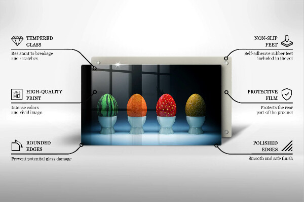 Placă sticla protectie aragaz Ouă de fructe abstracte