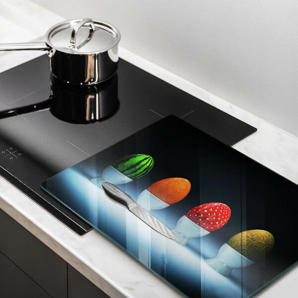 Placă sticla protectie aragaz Ouă de fructe abstracte