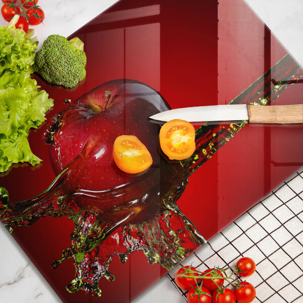 Placă sticla protectie aragaz Fructe de măr în apă