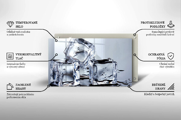 Placă sticla protectie aragaz Cuburi de gheata