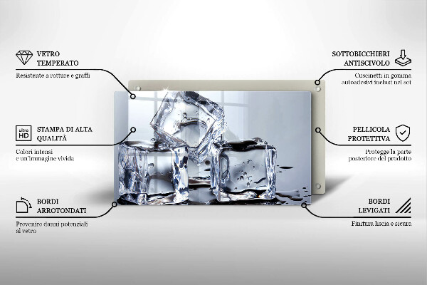 Placă sticla protectie aragaz Cuburi de gheata