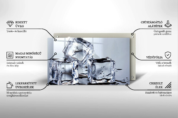 Placă sticla protectie aragaz Cuburi de gheata