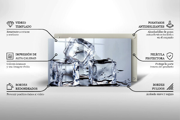 Placă sticla protectie aragaz Cuburi de gheata