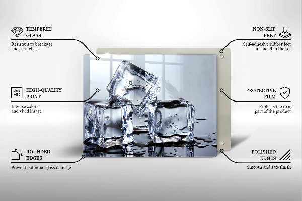 Placă sticla protectie aragaz Cuburi de gheata