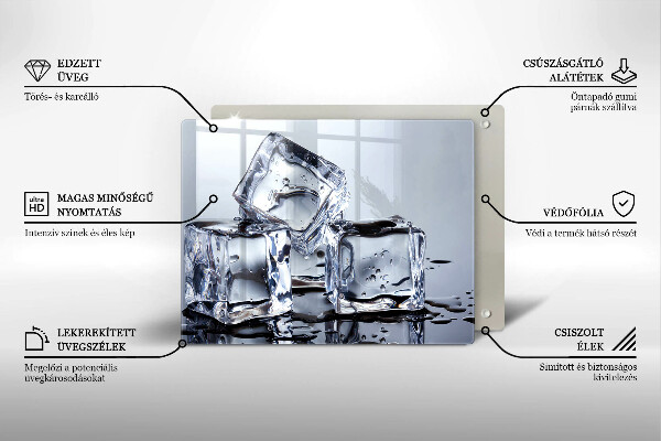 Placă sticla protectie aragaz Cuburi de gheata