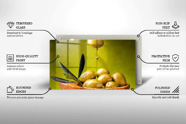 Placă sticla protectie aragaz Măsline gustoase