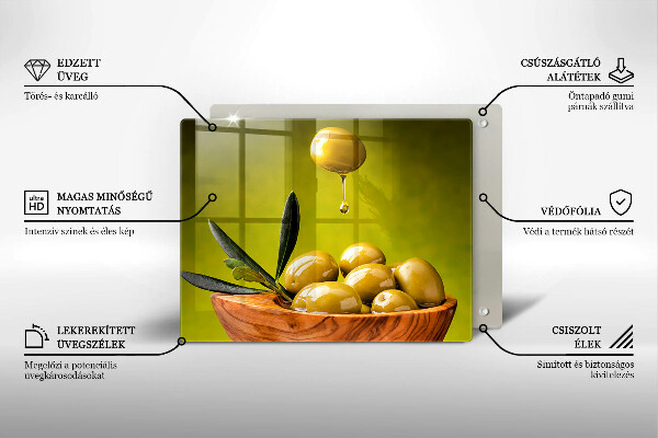 Placă sticla protectie aragaz Măsline gustoase