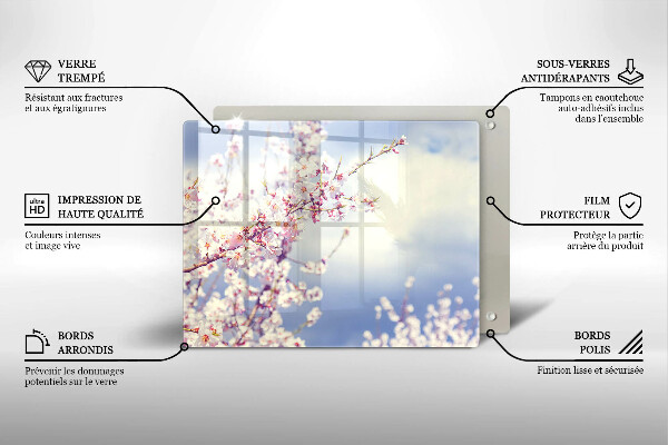 Placă protecție plita Copac înflorit