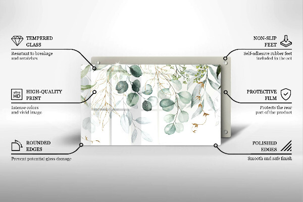 Placă protecție plita Plante pictate