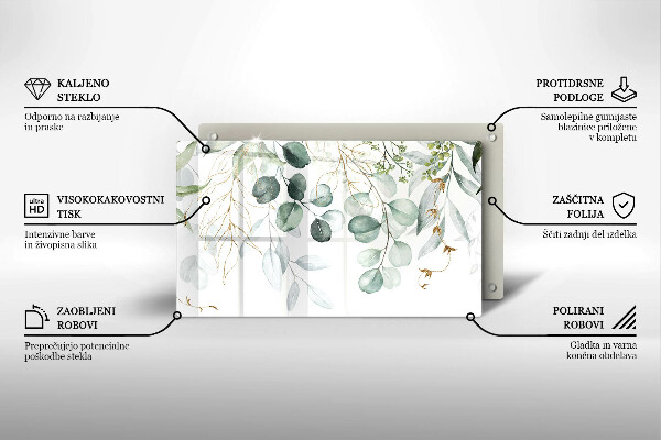 Placă protecție plita Plante pictate