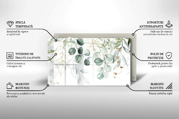 Placă protecție plita Plante pictate