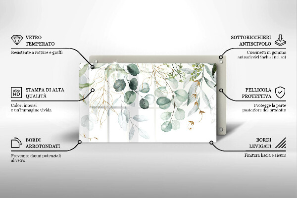 Placă protecție plita Plante pictate