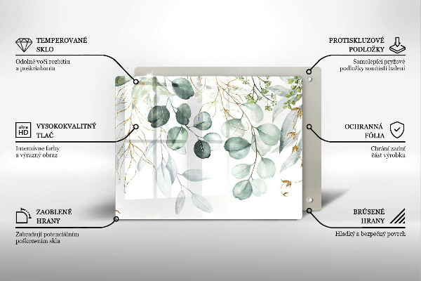 Placă protecție plita Plante pictate