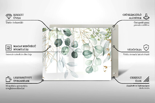 Placă protecție plita Plante pictate