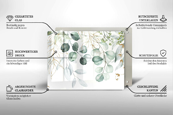 Placă protecție plita Plante pictate