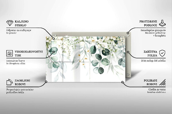 Placă protecție plita Plante acuarela