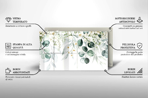 Placă protecție plita Plante acuarela