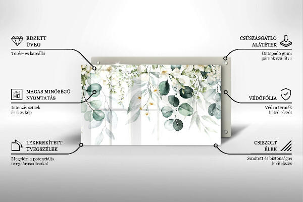 Placă protecție plita Plante acuarela